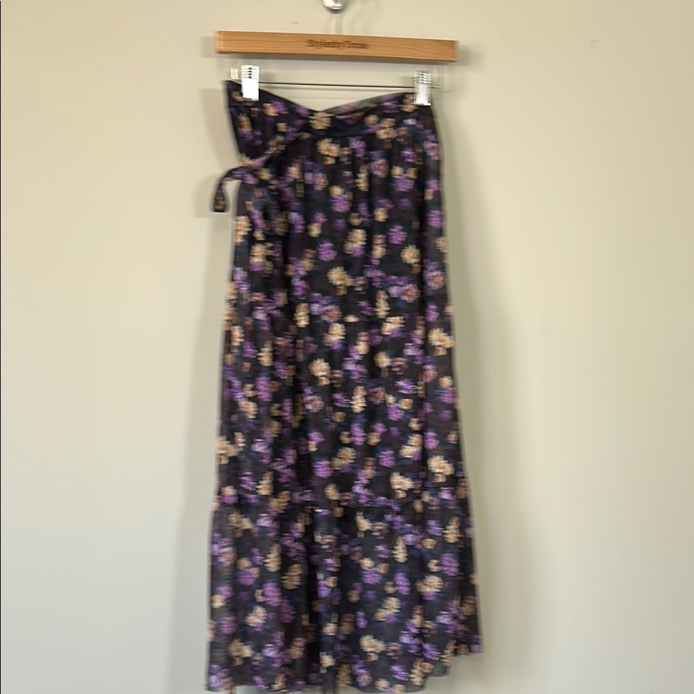 Baum und Pferdgarten Jeovanna Skirt Paris Flower Purple Midi Floral Lined Sz XS